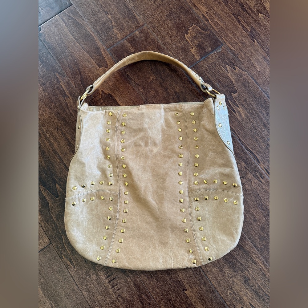 Bebe Studded Hobo Shoulder Bag - Honey Blonde